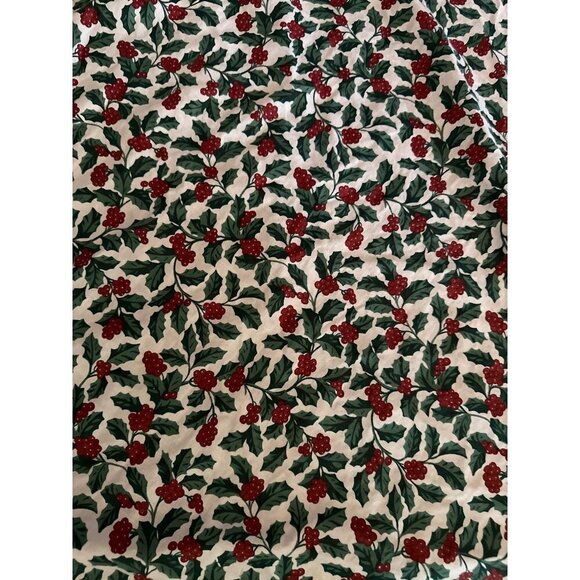 Holly Berry Print Green Christmas Tree Ruffle Edge Skirt - Picture 2 of 4